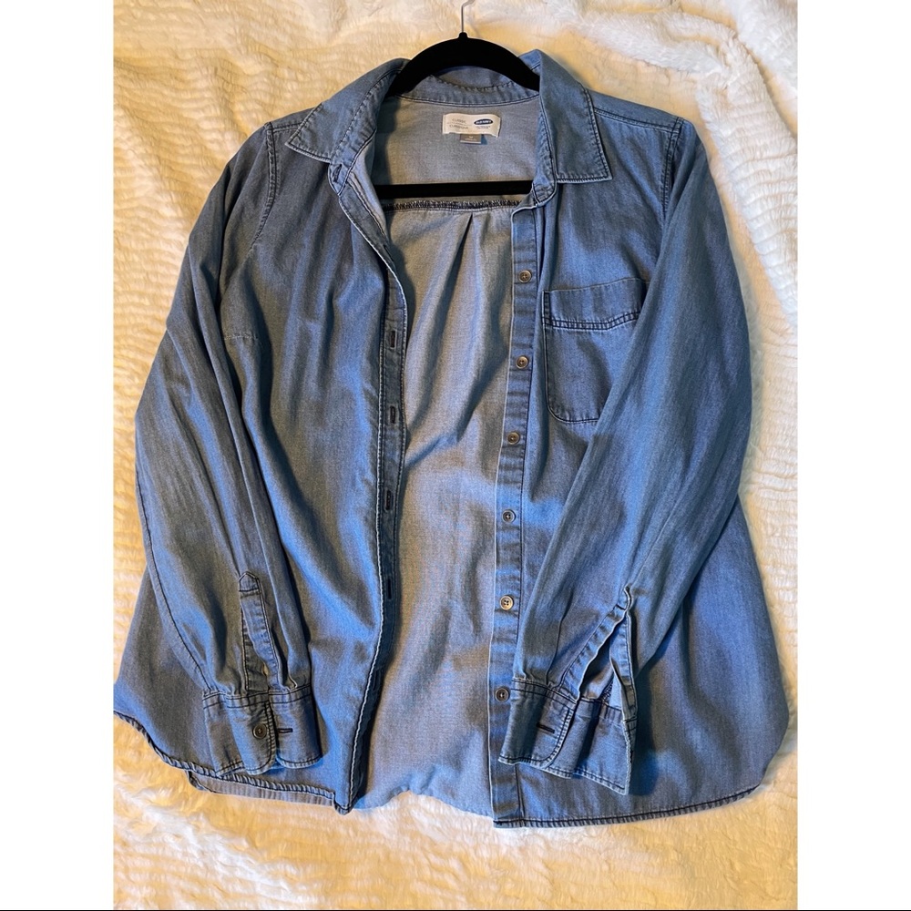 Chambray Old Navy button up smock blouse cami